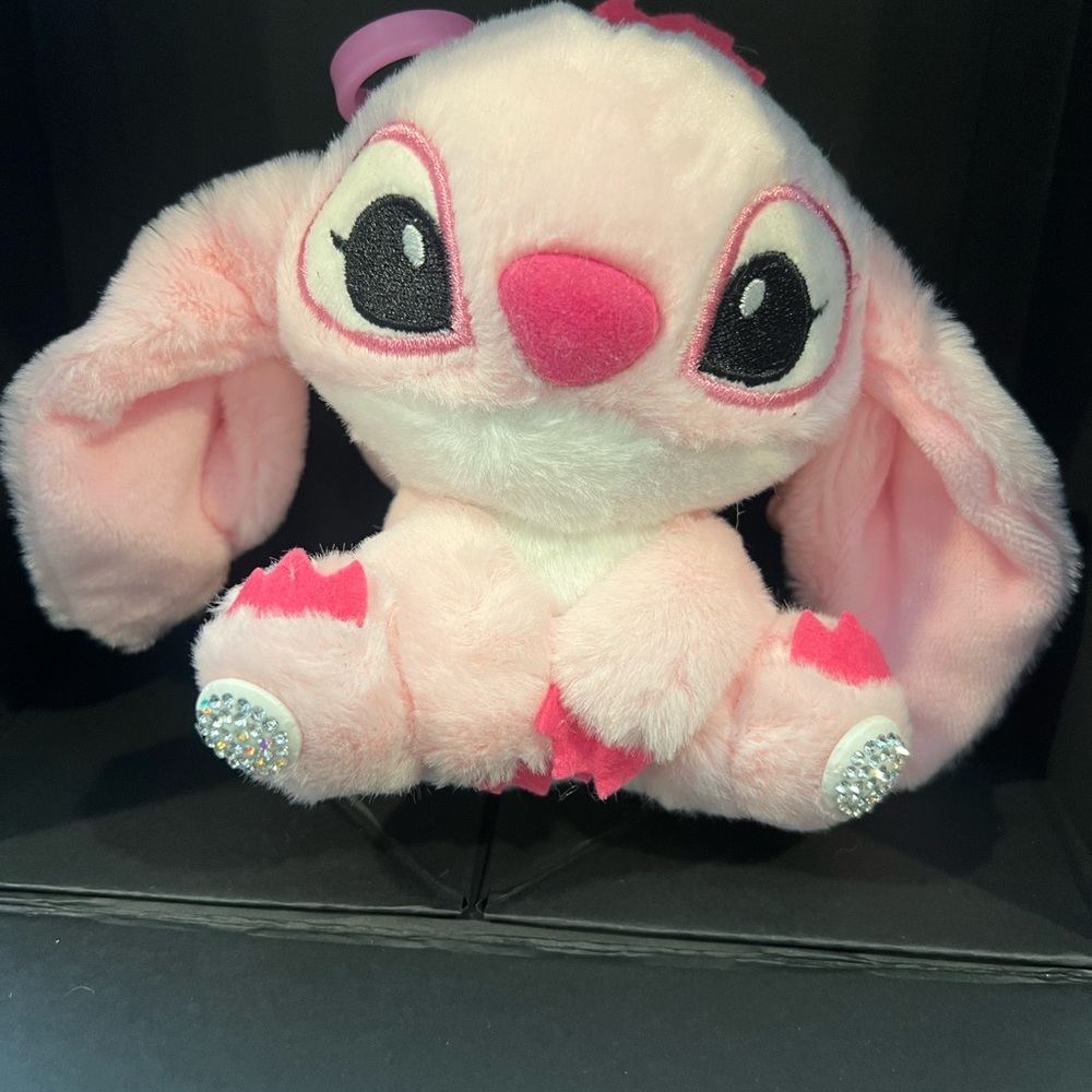 Angel Pink Plush keychain with coin compartment